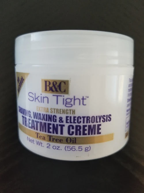 B&C SKIN TIGHT SHAVING WAXING& ELECTROLYSIS TREATMENT CREME 2oz