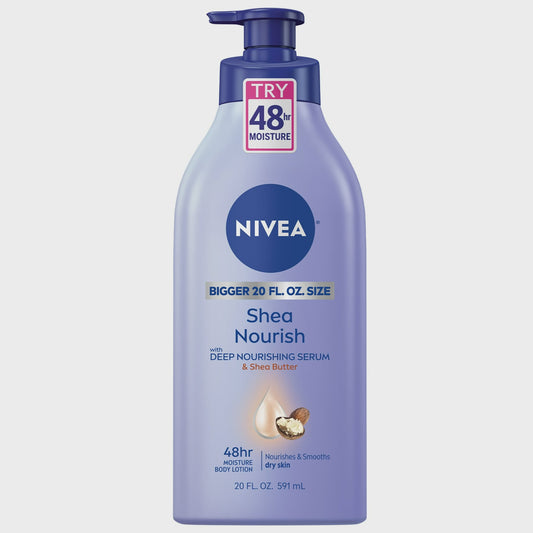 NIVEA Shea Nourish Body Lotion, Dry Skin Lotion with Shea Butter,