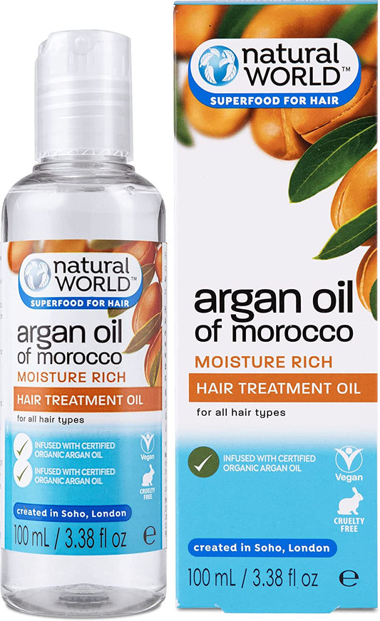 Natural World Argan Oil of Morocco Moisture Rich Hair Treatment Oil