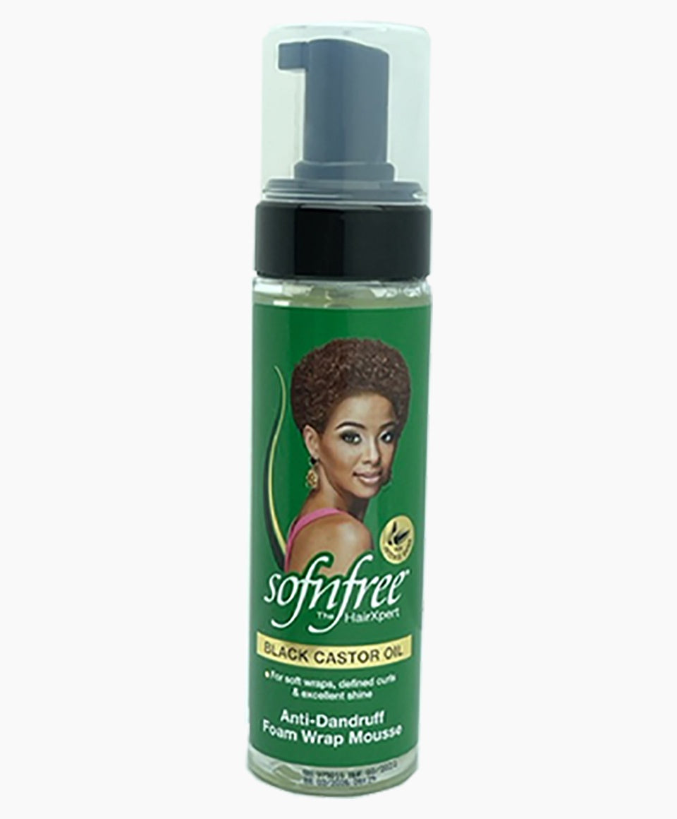 SOFNFREE BLACK CASTOR OIL ANTI-DANDRUFF FOAM WRAP MOUSSE