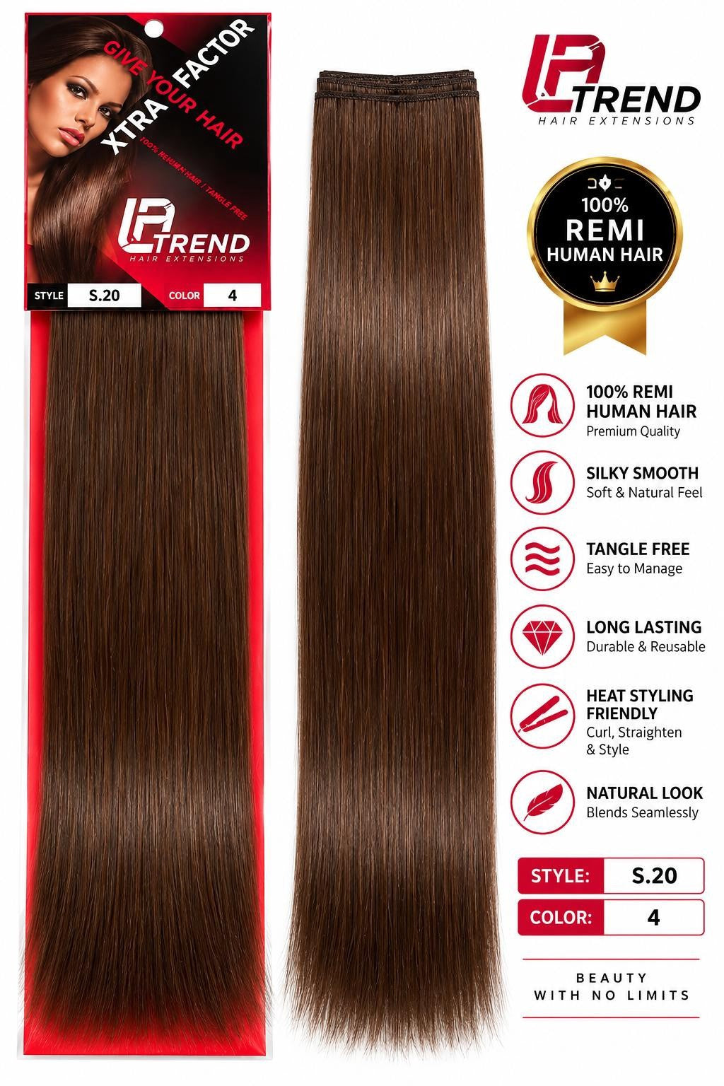 LA Trend Remi S.20 hair weave shown in colour 4