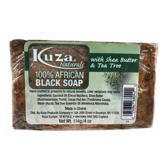KUZA 100 Percent African Black Soap With Shea Butter And Tea Tree
