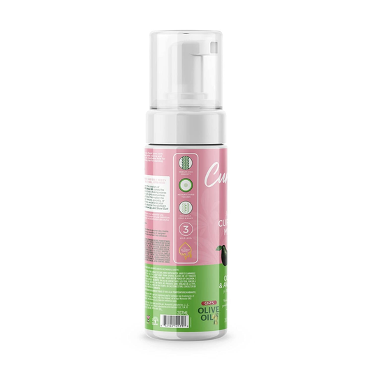 ORS Olive Oil CurlShow Alcohol-Free Curl Style Mousse 207 ml — back and side label — SKU 632169121717