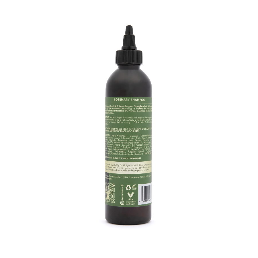As I Am Rosemary Shampoo 237 ml - back label and directions