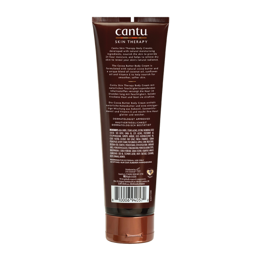 Cantu Skin Therapy Cocoa Butter Body Cream 240 g - back label and directions