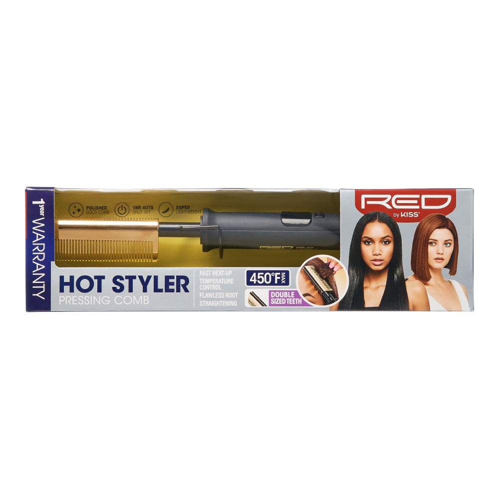 RED BY KISS HOT STYLER PRESSING COMB DOUBLE SIDED TEETH