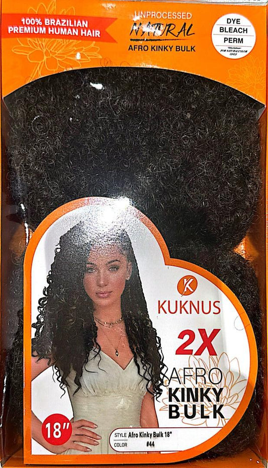 KUKNUS 100% BRAZILIAN HUMAN HAIR AFRO KINKY BULK 18"