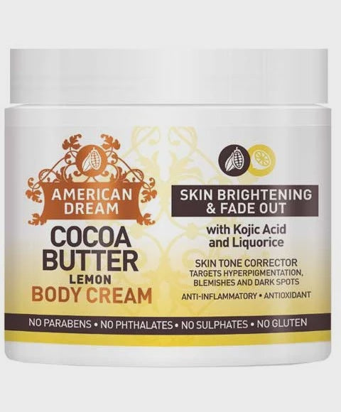 AMERICAN DREAM COCOA BUTTER LEMON BODY CREAM WITH KOJIC