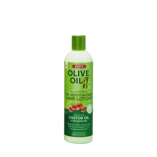 ORS Olive Oil Moisturizing Hair Lotion with Castor Oil, 370ml bottle