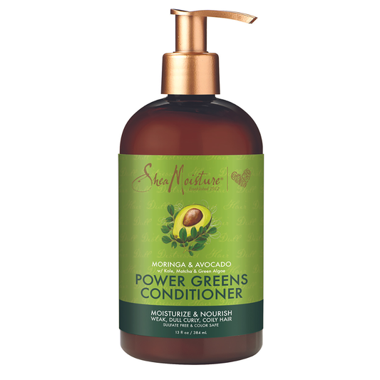 Shea Moisture Moringa & Avocado Power Greens Conditioner Moisturize & Nourish — front pack — SKU 764302015086