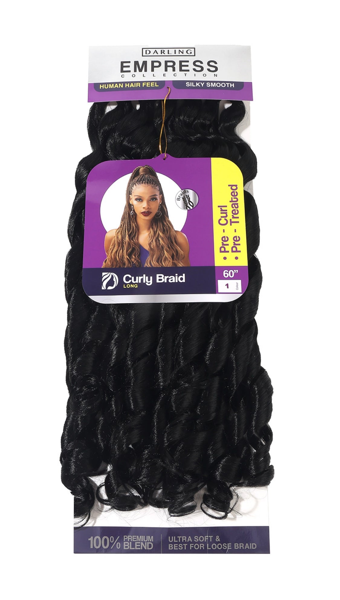 Darling Empress Curly Braid 60-inch packaging in colour 1