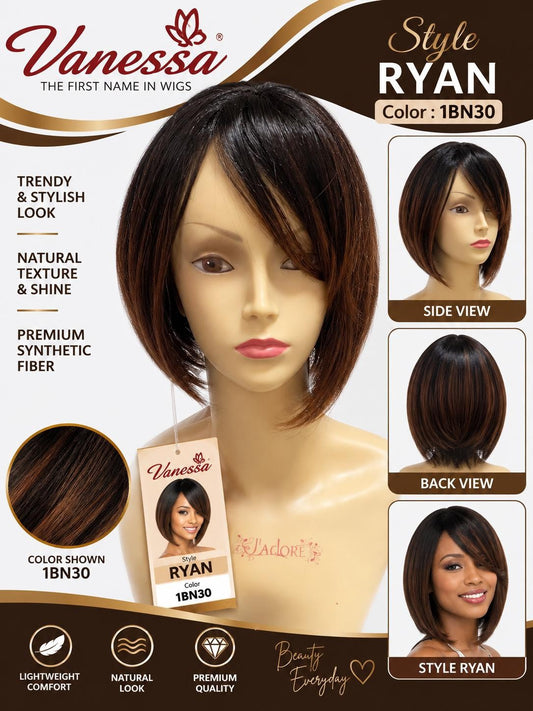 Vanessa Style Ryan synthetic bob wig in colour 1BN30