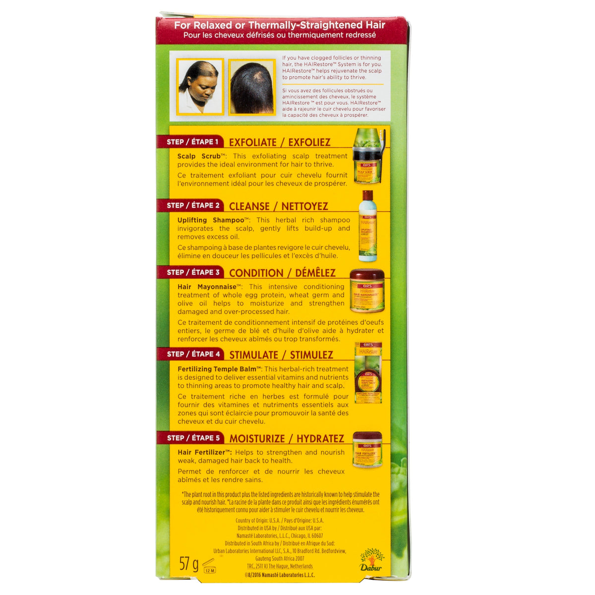 ORS HAIRestore Fertilizing Temple Balm 57 g / 2 oz - rear or side label view 1 - SKU 632169110124