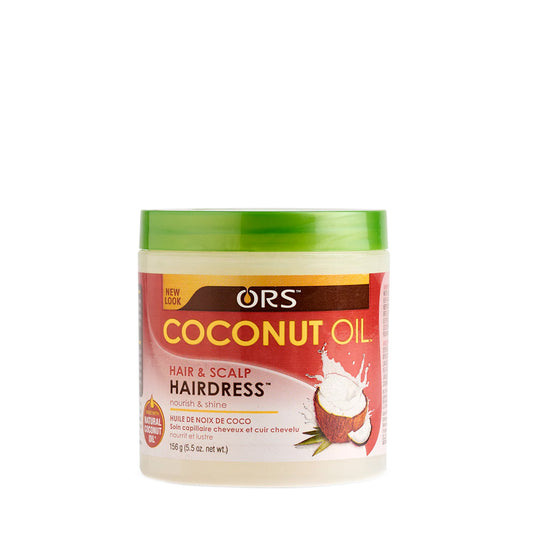 ORS Coconut Oil Hairdress 156 g / 5.5 oz - front pack - SKU 632169120147
