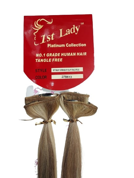 1st LADY SILKY STRAIGHT CLIP-ON 18" 2PCS