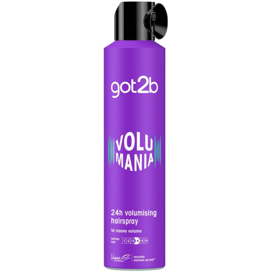 got2b Volumania 24h Volumising Hairspray 300 ml, Hair Styling Spray, Insane Volume, Fearless Hold Hair Spray, Vegan Formula