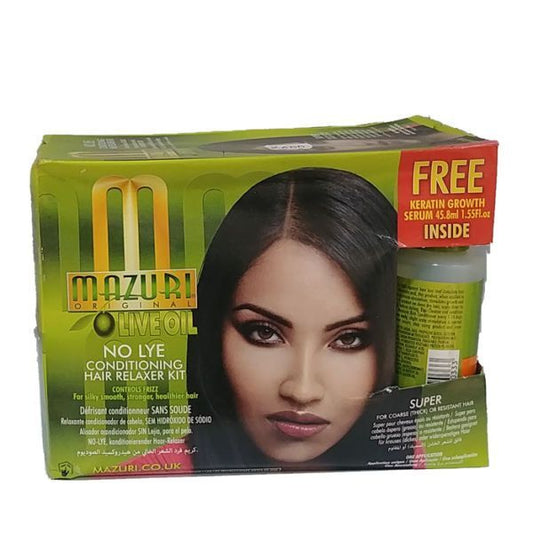 Mazuri  Olive Oil No Lye Conditioning Hair Relaxer Kit Super