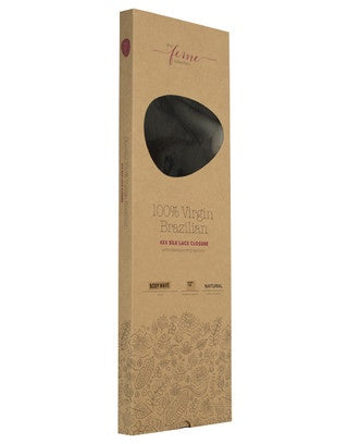 FEME 100% VIRGIN BRAZILIAN BODY WAVE 4X4 CLOSURE