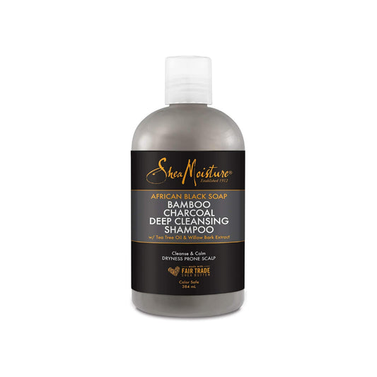 SheaMoistrure African Black Soap Bamboo Charcoal Deep Cleansing Shampoo