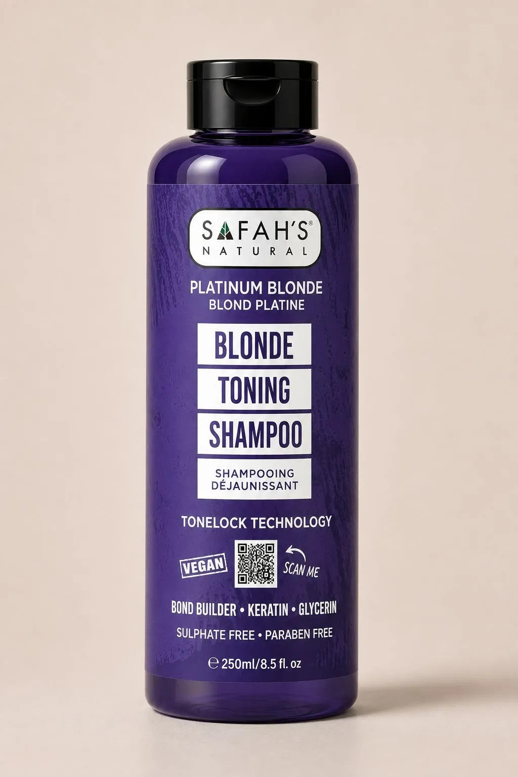 SAFAH'S NATURAL PLATINUM BLONDE TONING SHAMPOO 250ml