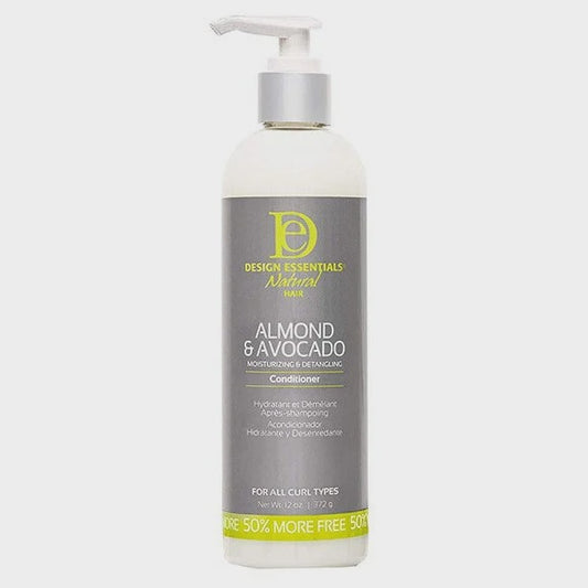 design essentials almond & avocado moturizing & detangling conditioner 334g