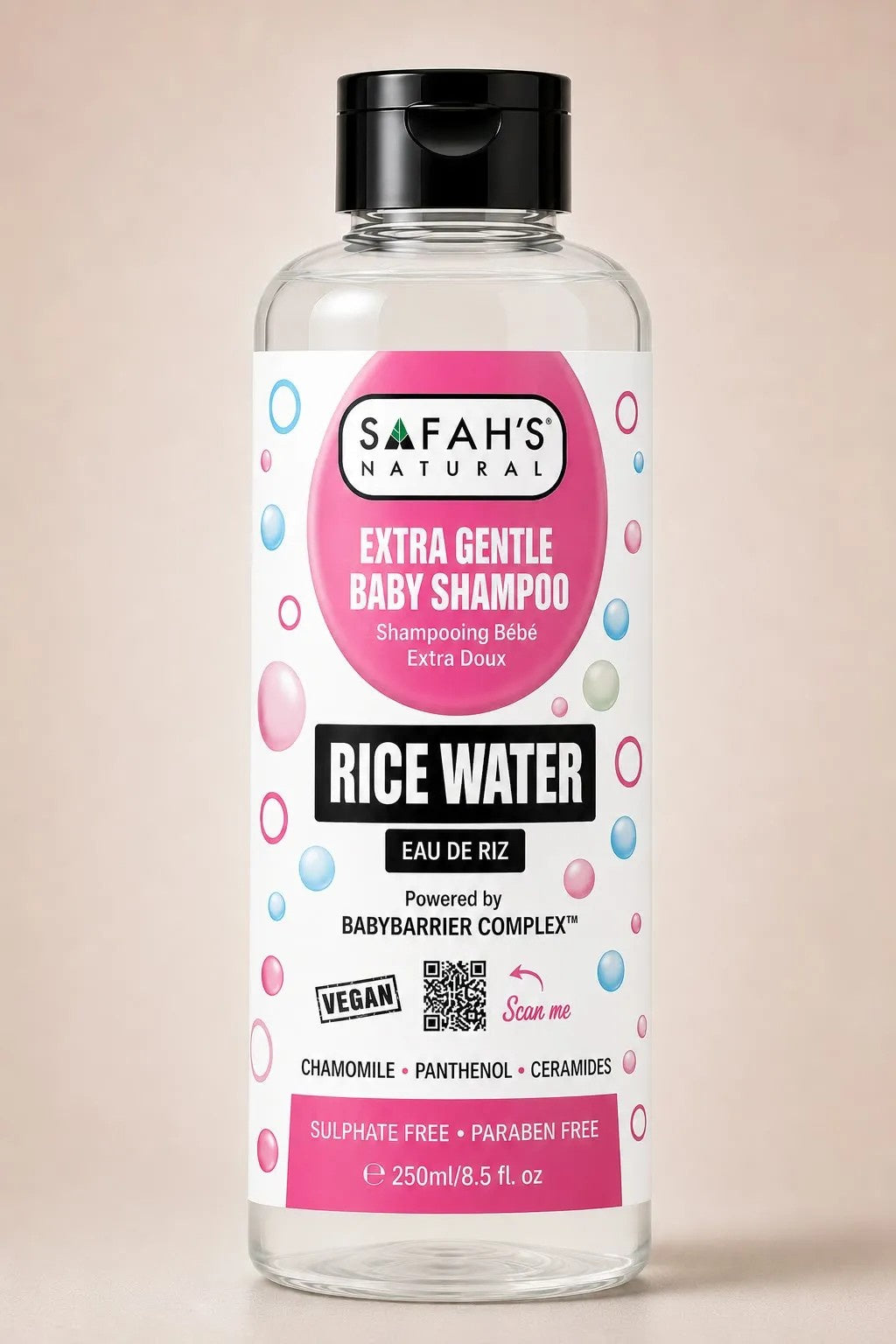 SAFAH'S NATURAL EXTRA GENTLE BABY SHAMPOO EXTRA DARK RICE WATER