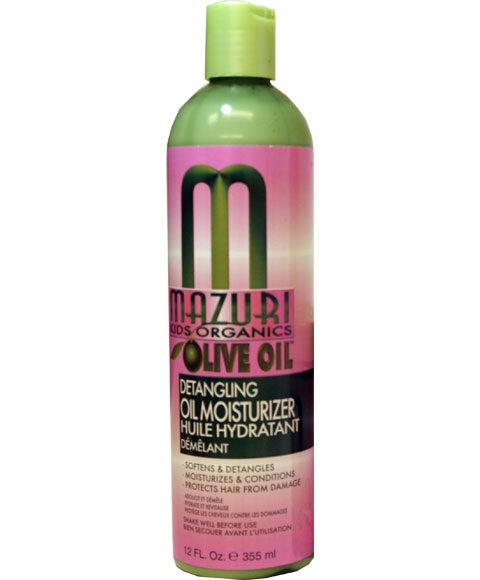 Detangle kids organics olive oil, oil moisturiser huile hydratant,12oz