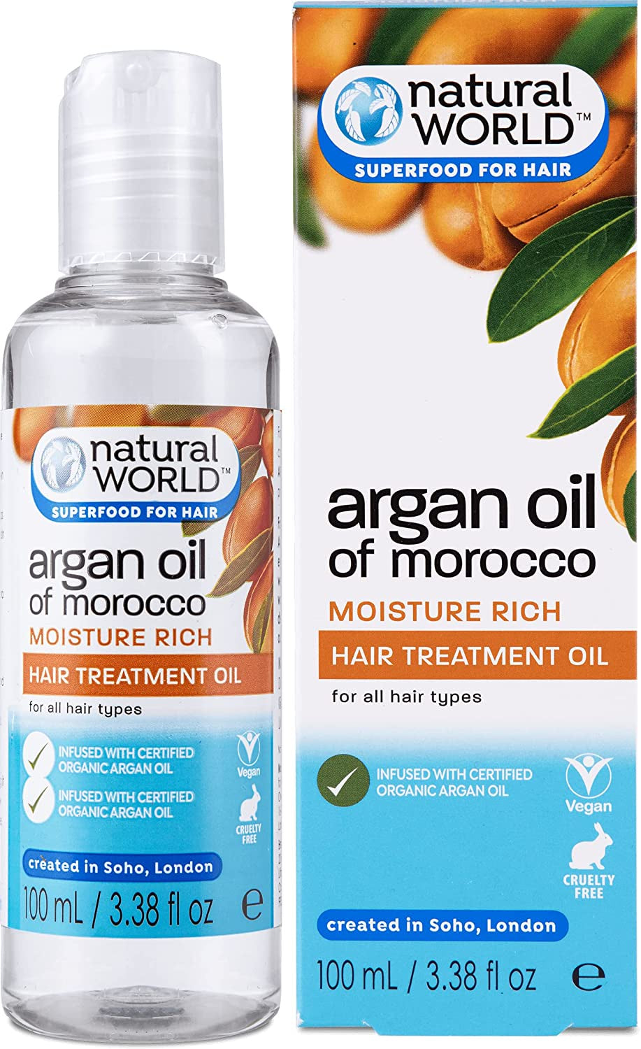 Natural World Argan Oil of Morocco Moisture Rich Hair Treatment Oil