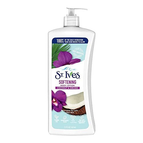 St.IVES SOFTENING HAND & BODY LOTION MOISTURISER FOR DRY SKIN COCONUT & ORCHID MADE WITH 100% NATURAL MOISTURISERS  600ML