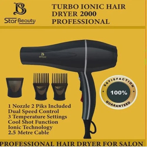 STAR BEAUTY TURBO ICONIC HAIR DRYER 2000 PROFESSIONAL