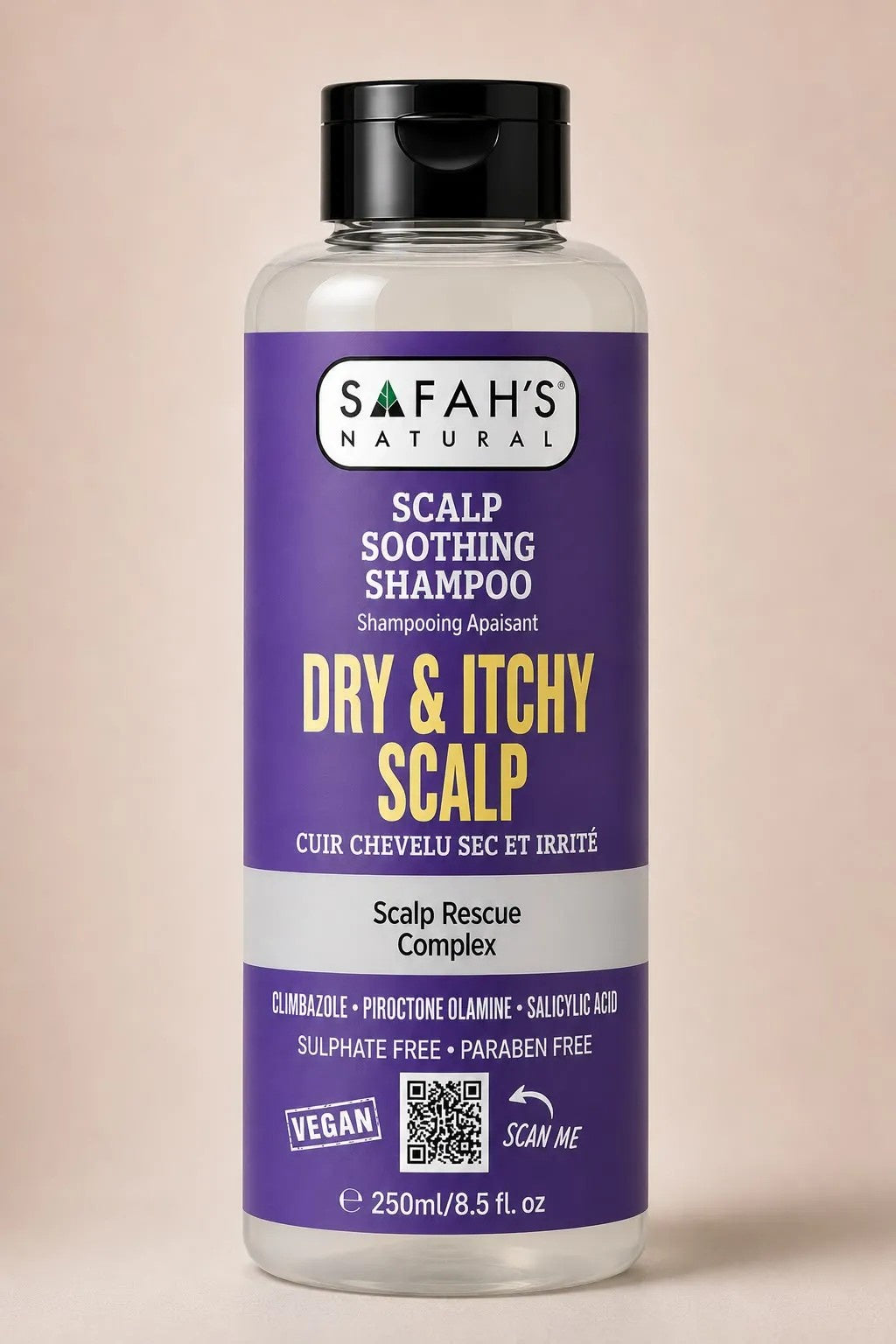 SAFAH'S NATURAL SCALP SOOTHING SHAMPOO DRY & ITCHY SCALP 250ml
