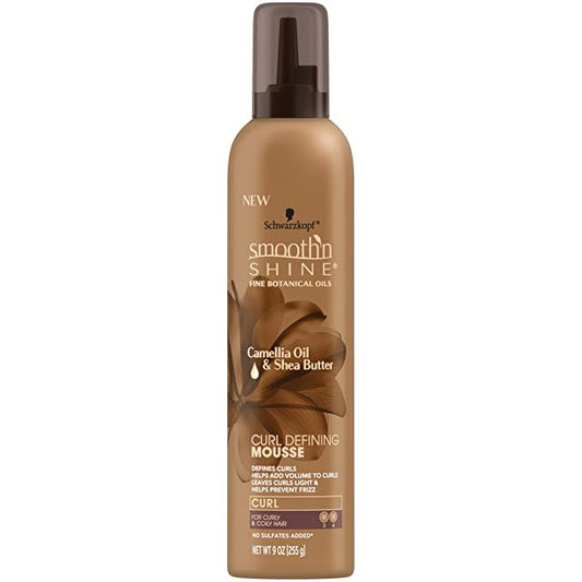 Schwarzkopf Smooth 'n Shine  Camellia Oil & Shea Butter Curl Defining Mousse