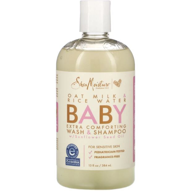 Shea Moisture  Oat Milk & Rice Water Baby Extra Comforting Wash & Shampoo w/ Sunflower Seed Oil