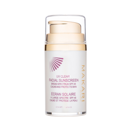 Makari UV Clear Facial Sunscreen Broad spectrum SPF 46 1.69 fl oz. – Sunscreen Protection for Face and Neck, Protects from Harmful UVB and UVA rays, Oil Free Formula for all All Skin types