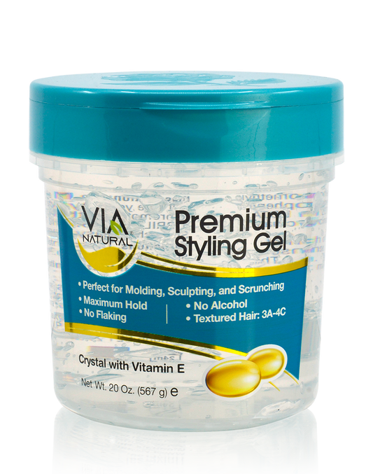 VIA Natural Premium Styling Gel Crystal with Vitamin E 20 oz / 567 g