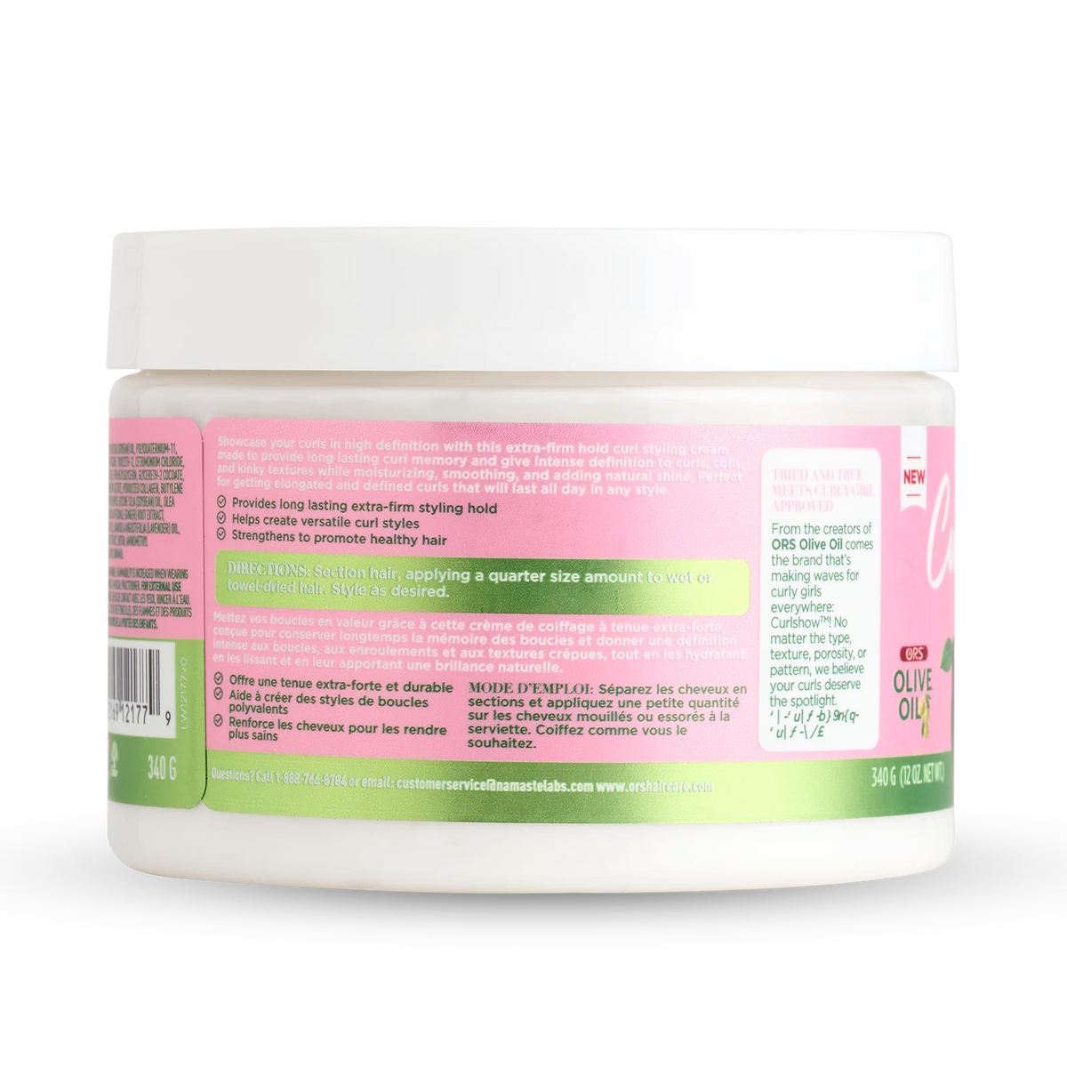 ORS Olive Oil CurlShow Multi-Use Styling Cream 340 g — rear label — SKU 632169121779