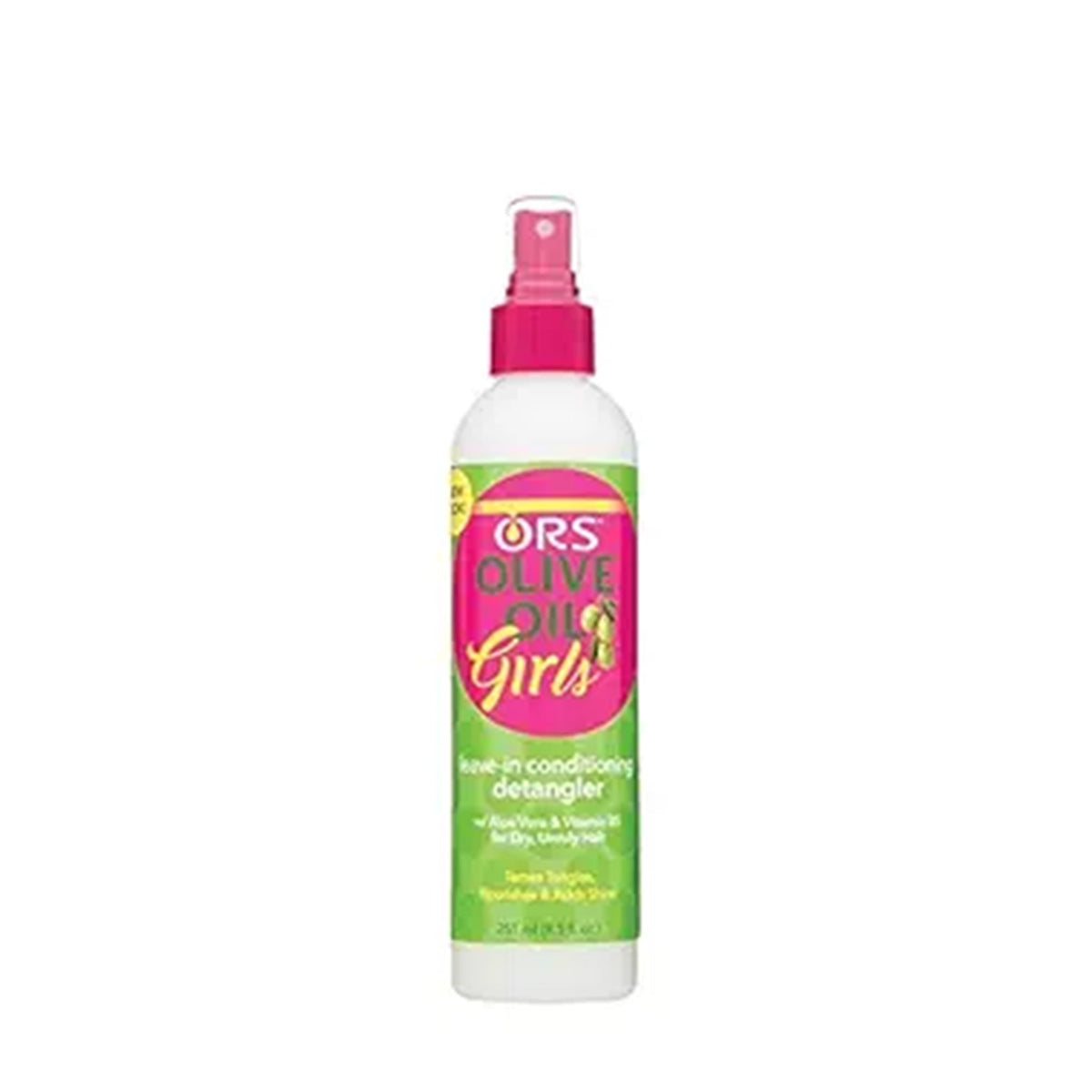 ORS Olive Oil Girls Leave-In Conditioning Detangler 251ml - front pack - SKU 632169191543