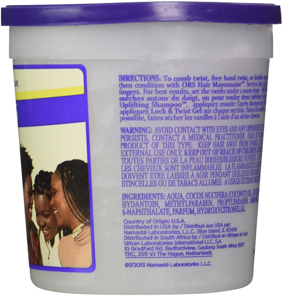 ORS Lock & Twist Gel 368g - rear or side label view 1 - SKU 632169110322