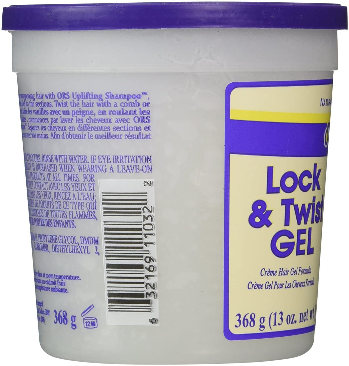 ORS Lock & Twist Gel 368g - rear or side label view 3 - SKU 632169110322