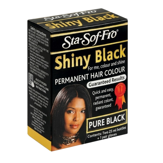 Sta-Sof-Fro Shiny Black permanent hair colour Pure Black 50ml box