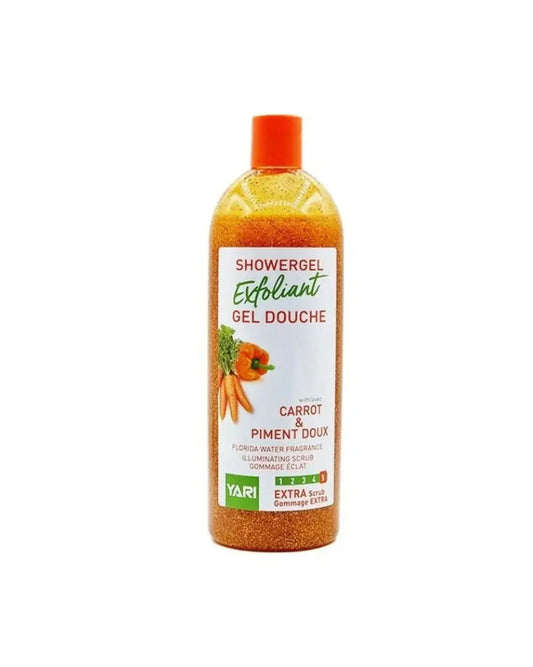 YARI EXFOLIANT SHOWER GEL DOUCHE WITH CARROT & PIMENT DOUX product packaging