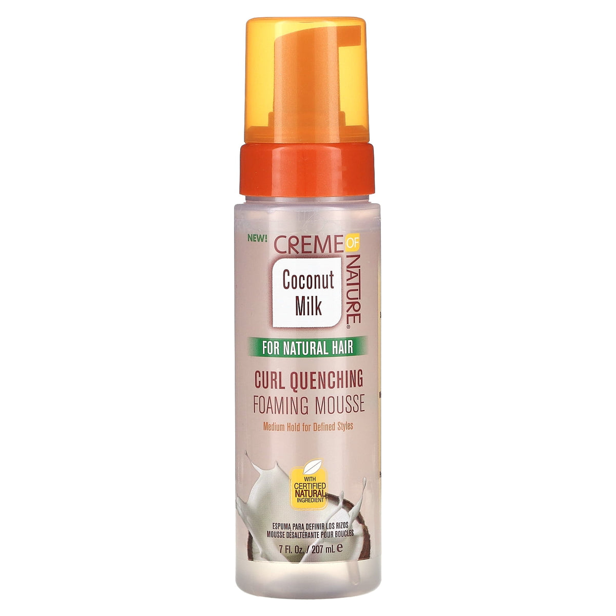 Creme of Nature Coconut Milk Curl Quench Foaming Mousse 7 fl oz bottle