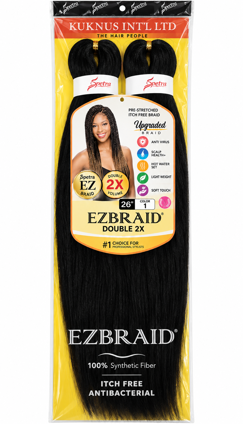 EZ Braid Double 2X pack shown in colour 1, 26-inch