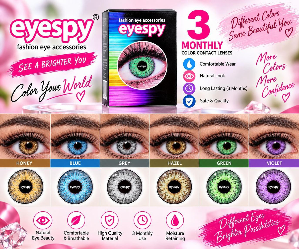 EyeSpy 3 Monthly colour contact lenses – additional Lightspeed colour chart