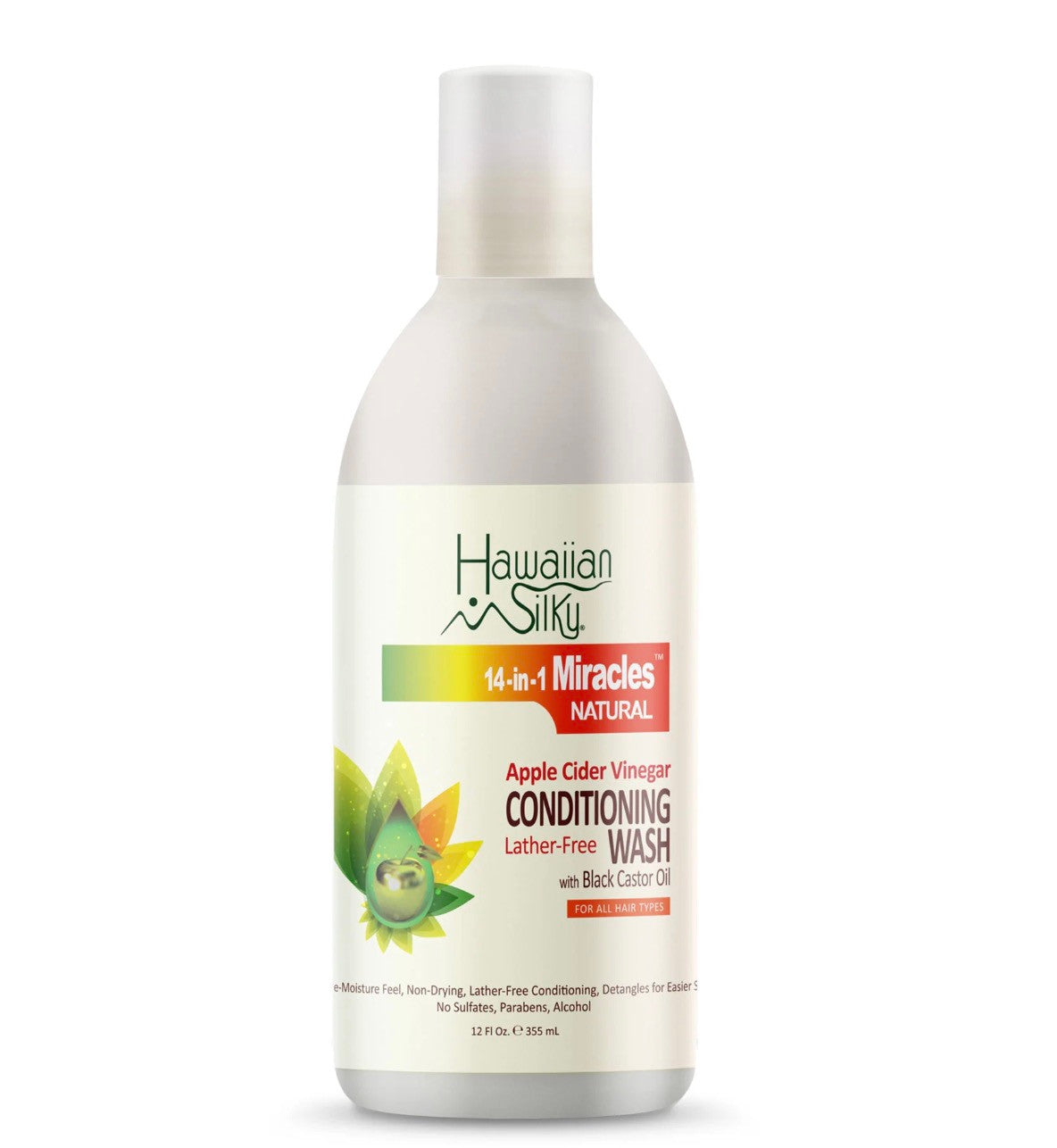 Hawaiian Silky Apple Cider Vinegar Conditioning Wash with Black Castor Oil, 355 ml bottle