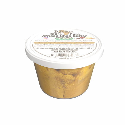 Kuza 100% Pure African Shea Butter - Chunky Yellow, 10 oz front pack — SKU 074867679334
