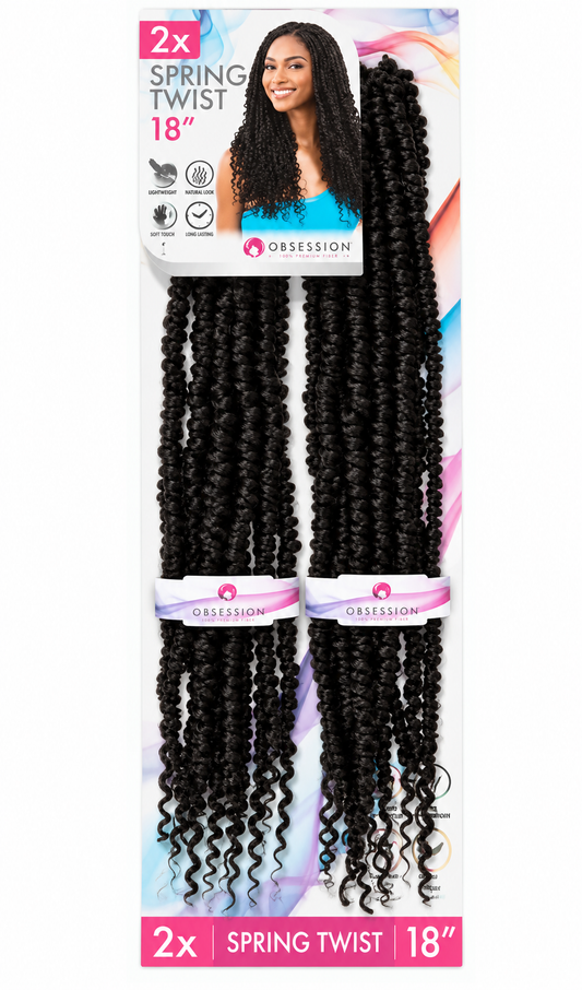 OBSESSION 2X SPRING TWIST — colour 1B, 18-inch