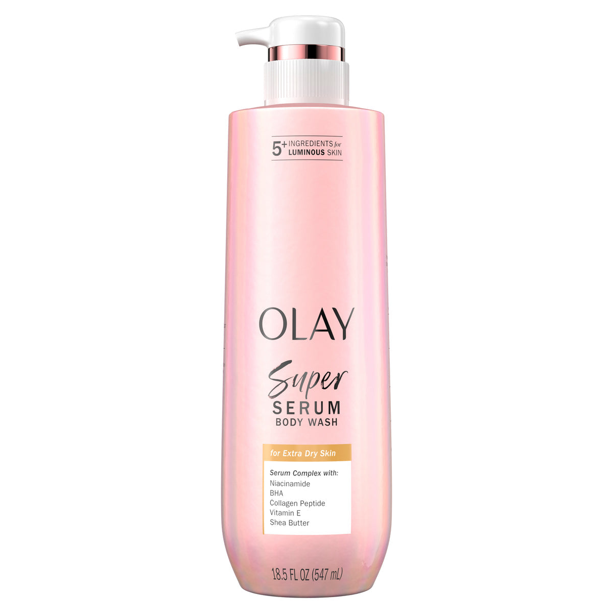 Olay Super Serum Body Wash for Extra Dry Skin, 18.5 fl oz pump bottle