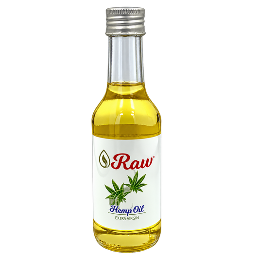 RAW HEMP OIL EXTRA VIRGIN / 200 ML — restored product photograph