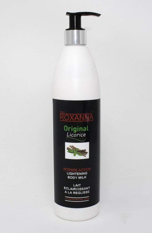 Roxanna Original Licorice Lightening Body Milk 500ml white pump bottle